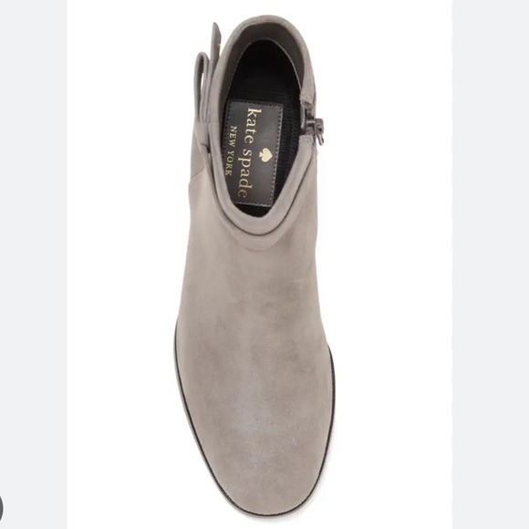 Kate Spade! Madelaine Hare Grey Strap Heeled Suede Booties NWT/NIB! - Picture 2 of 16